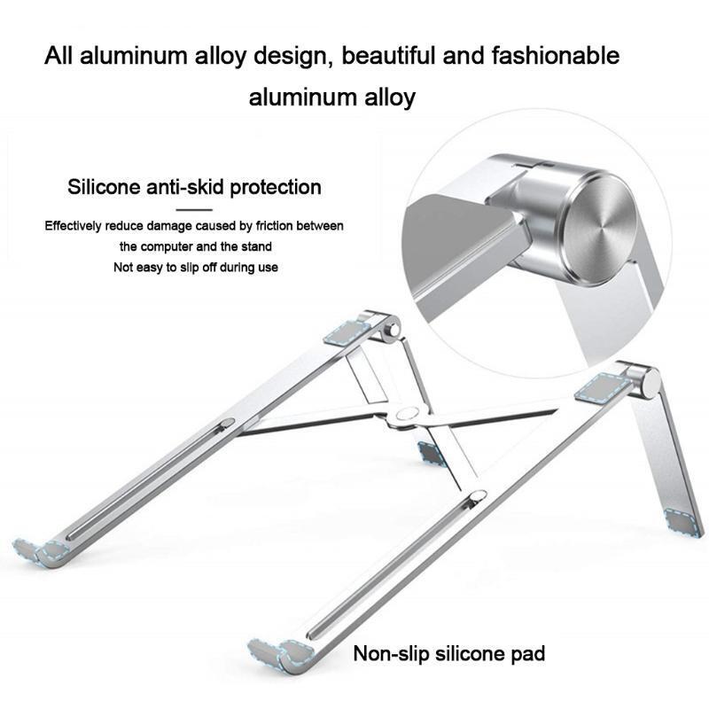Foldable Laptop Stand Non-Slip Aluminium Holder Bracket Heat Release Cooler Rack