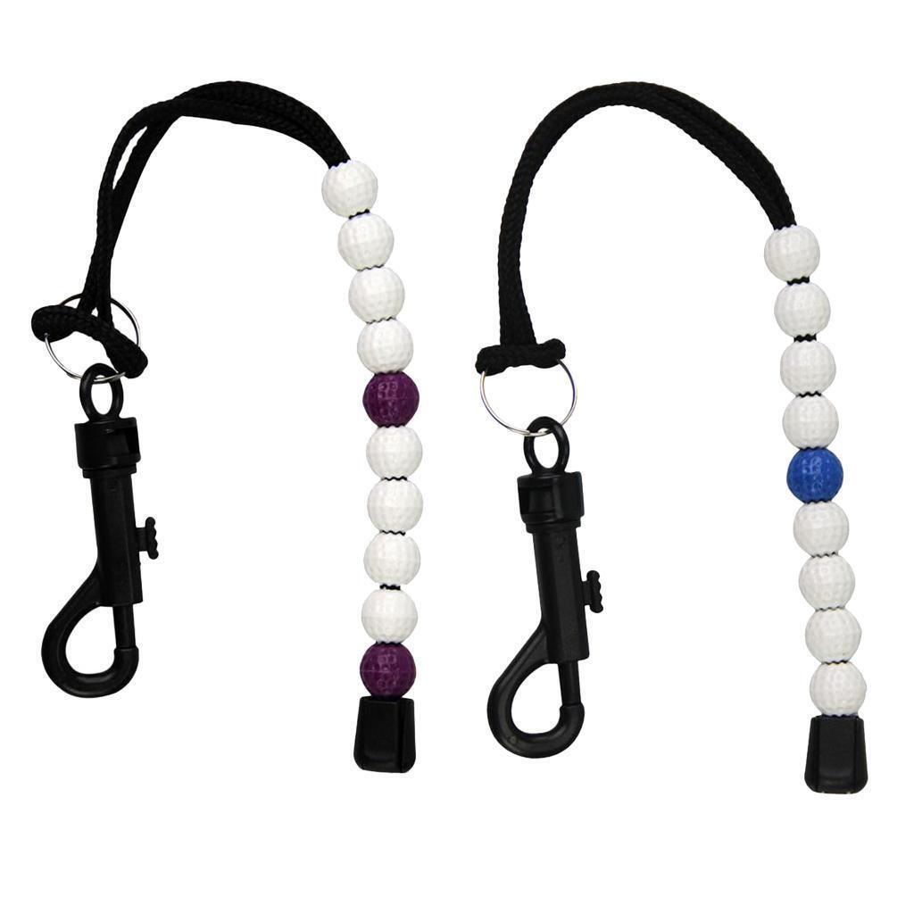 2pcs Golf Stroke Bead Score Counter Counting Bracelet Scorer  w/ Clip
