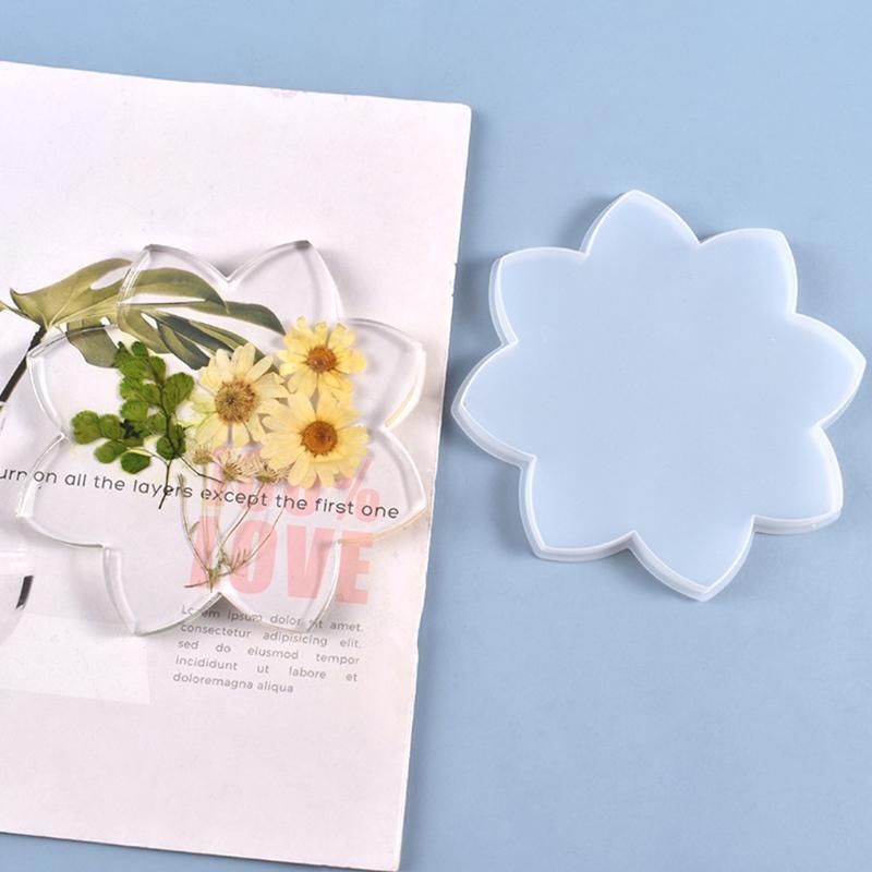 Lotus Crystal Agate Coaster Mold Mug Pad Tray DIY Mold DIY Crafts Cup Mats Mould