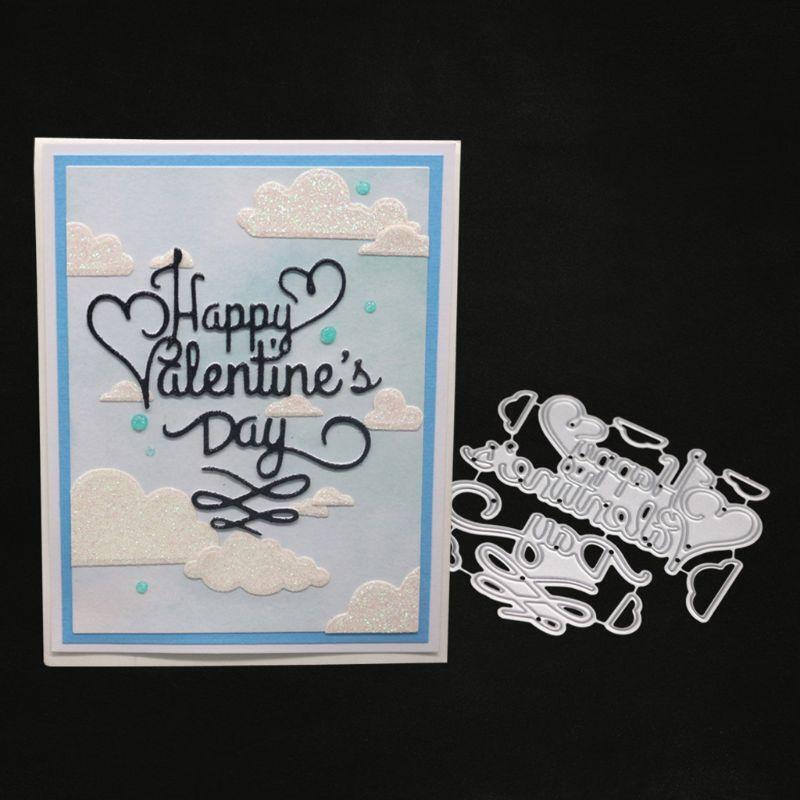 Happy Valentine's Day Metal Cutting Dies Stencil DIY Scrapbooking Album Stamp
