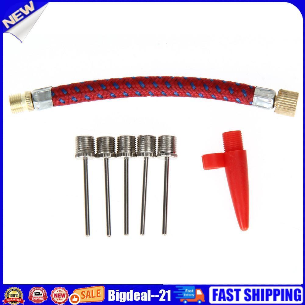 7 Pcs Needle Valve Connector Pump Adaptor Set Kit for Football Bicycle
