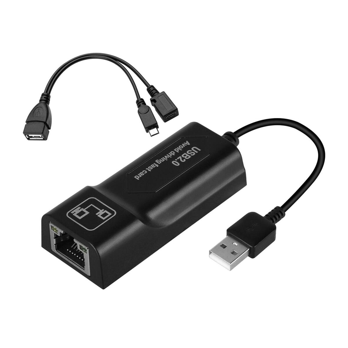 LAN Ethernet Adapter Micro USB OTG Cable 10/100Mbps On The Go for TV HDTV