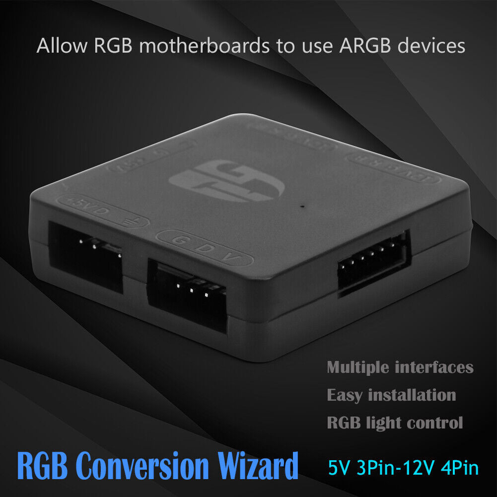 RGB Converter 5V to 12V Transfer Hub 3Pin to 4Pin ARGB Light Fan Adapter