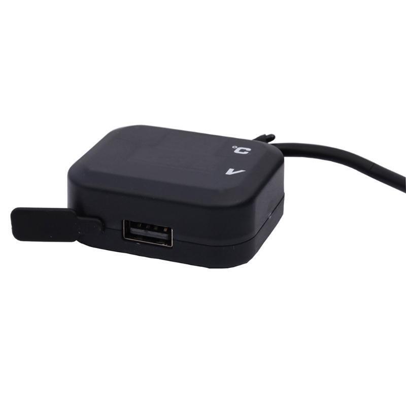 Universal Motorcycle Display Dashboard Temperature Voltage USB Charger 3 in 1
