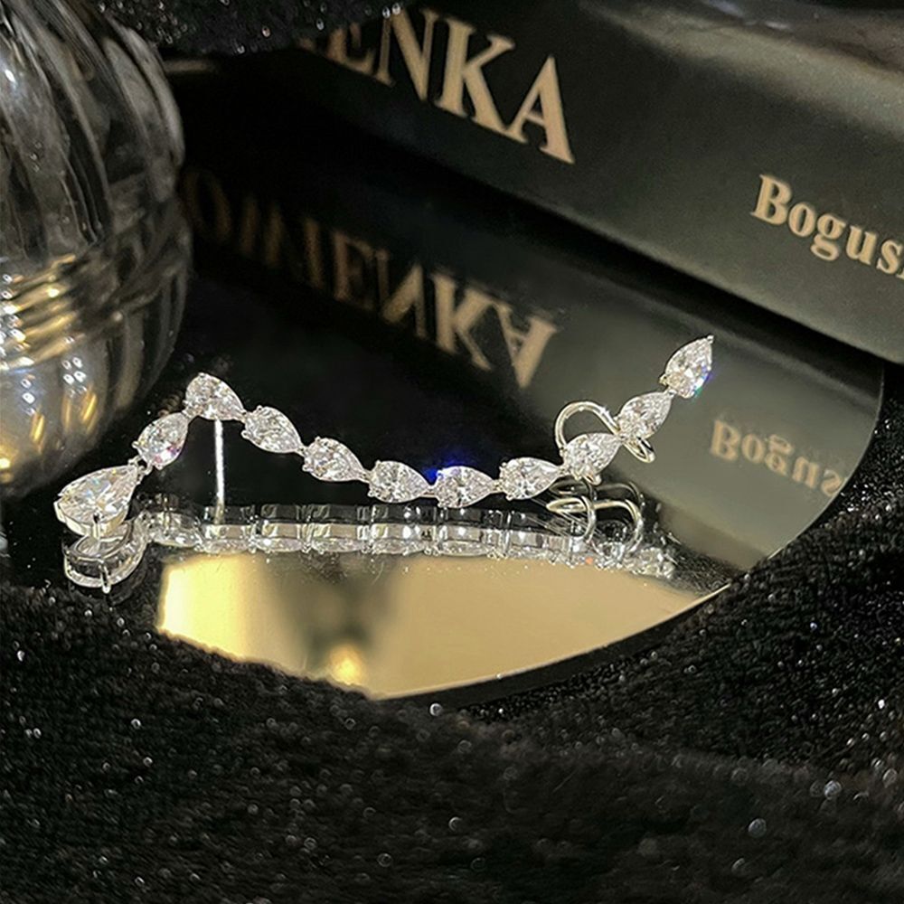 Girl Sparkling Exquisite Zircon Ear Cuff Ear Wrap Dangle Earrings Stud Earrings