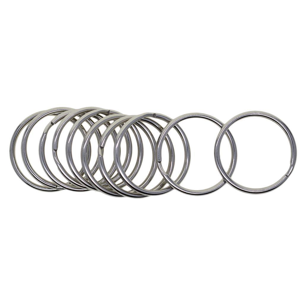 10pcs Stainless steel Key Rings Auto Lock Ring Hoop Jewelry Connector 35mm