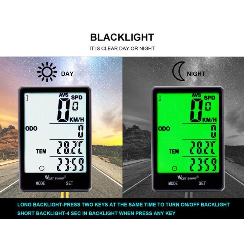 Wireless Bike Computer Bicycle Speedometer Odometer Waterproof LCD Stopwatch