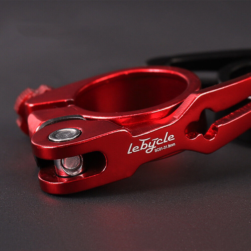 LEBYCLE MTB Bike Seatpost Clamp Road Bicycle Seat Tube Clip (Red 31.8mm)