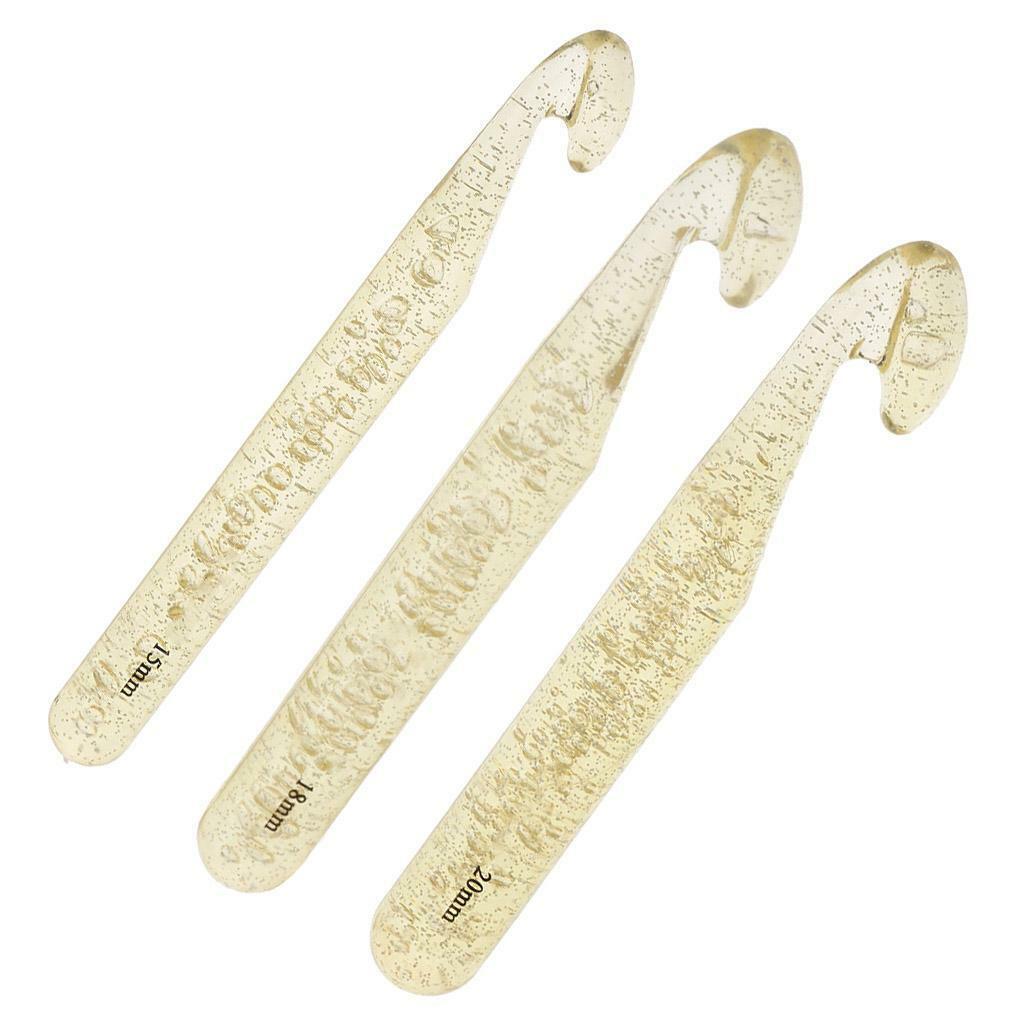 3Pcs Large Plastic Crochet Hooks Knitting Needles Sewing Tools 15 18 20mm
