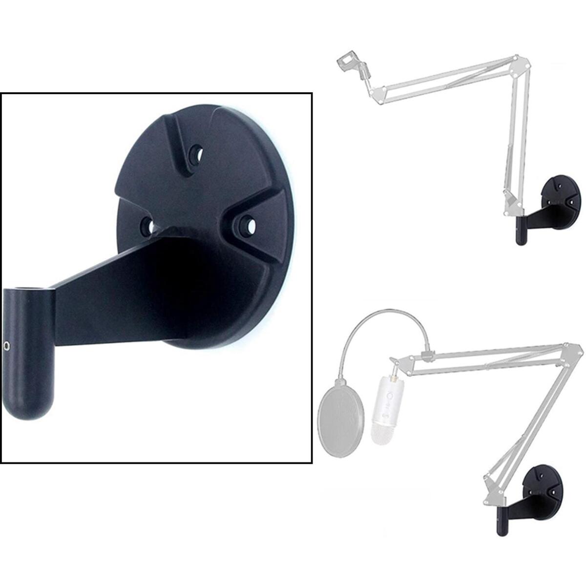 Support Mural pour Support de Microphone à Bras de  avec Plaque Ronde