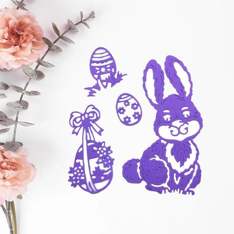 Cute Bunny Egg Carbon Steel Cutting Dies DIY Scrapbooking Photo Album Embossing