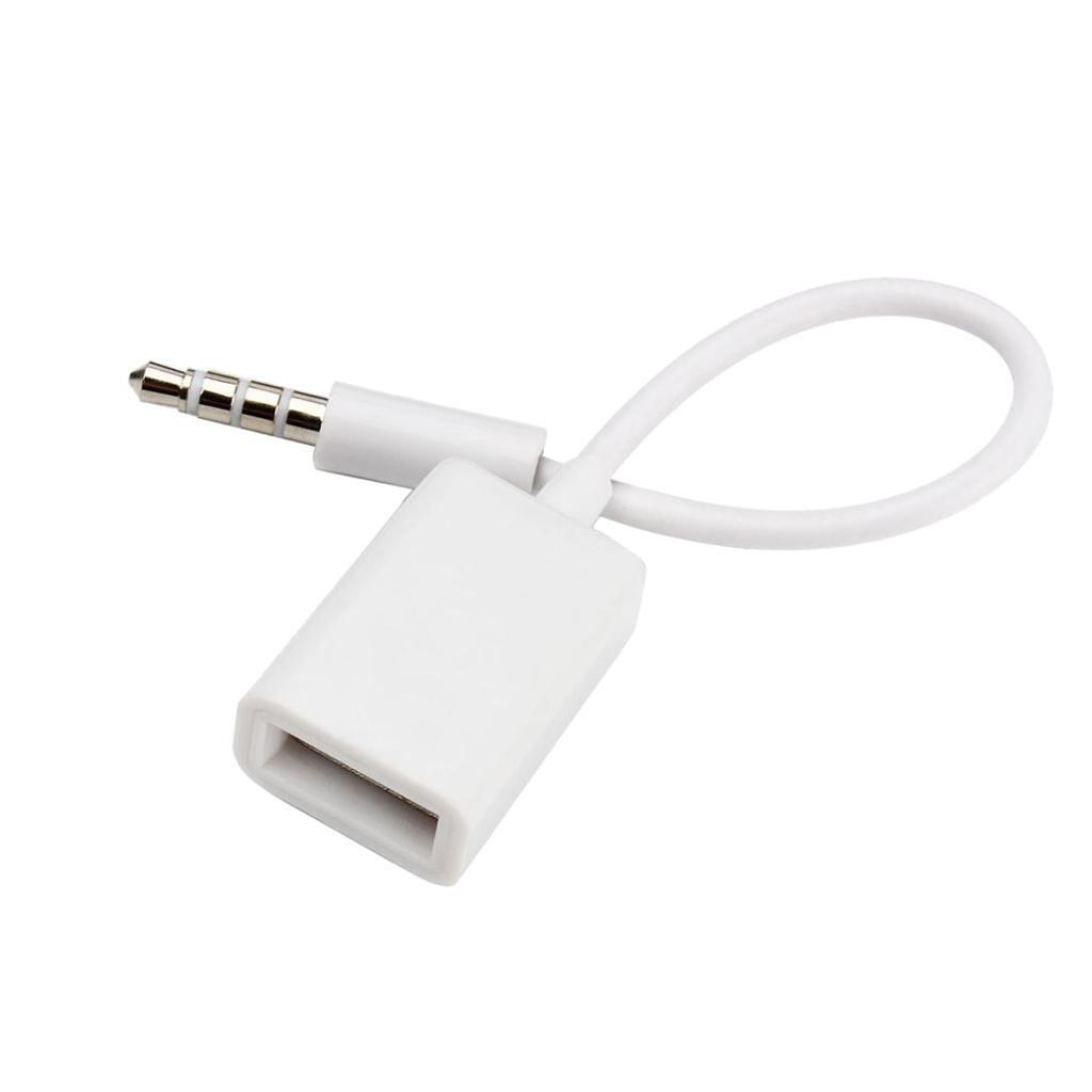 3.5mm (1/8 inch) AUX Audio Plug Male to USB 2.0 Female OTG Adapter Converter