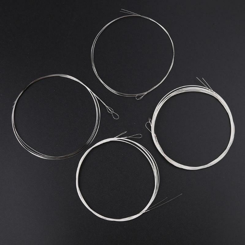 8 Pieces/Set 4 Sizes Durable Stainless Material Mercerized Mandolin Strings Pack