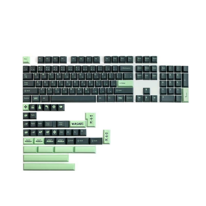 140Key Wasabi Mustard PBT Sublimation Keycaps for Cherry MX Switches Mechanical