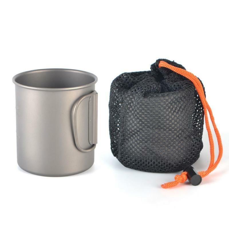 Ultralight Titanium Cup Outdoor Portable Camping Picnic Water Cup Mug 375ml