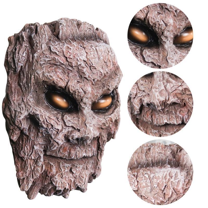 Tree Bark Face Decoration Outdoor Garden Halloween Ghoust House Home Ornaments