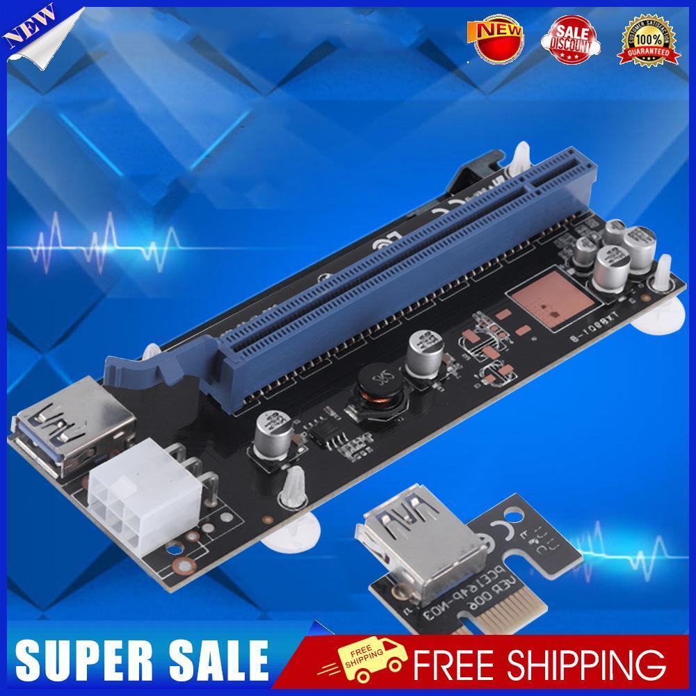 PCI-E Express 1x to 16x Extender Riser Card 6Pin USB3.0 Cable for BTC Miner