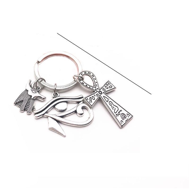 Ancient Egyptian Keyring Cross Charm Key Chain Egypt Keychain Gift for Men Women