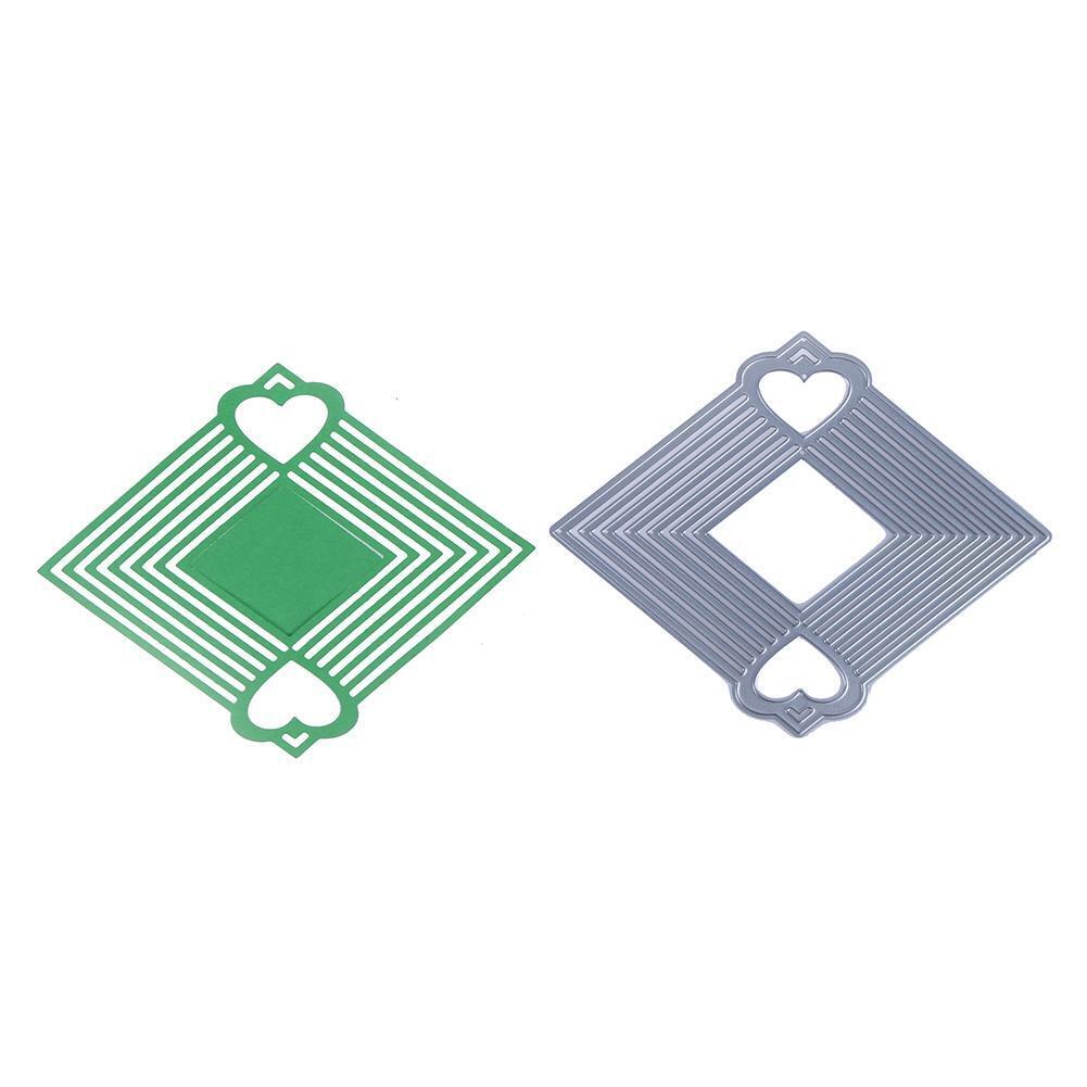 Rhombus Heart DIY Metal Stencil for Scrapbook Craft Embossing Cutting Die