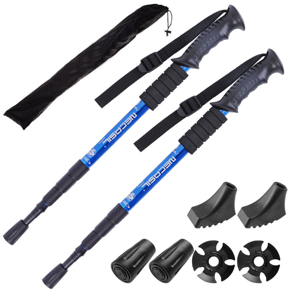 NECASIL G103 Outdoor Trekking Pole 4-section Walking Stick Kit (Blue)