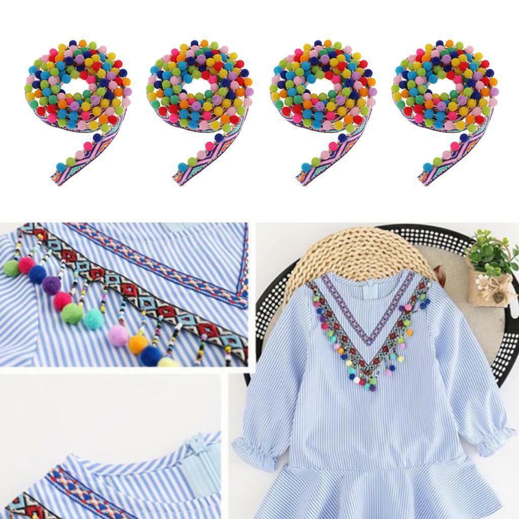 4pcs Multifunction Beaded   Ball Jacquard Ribbon Sewing ming