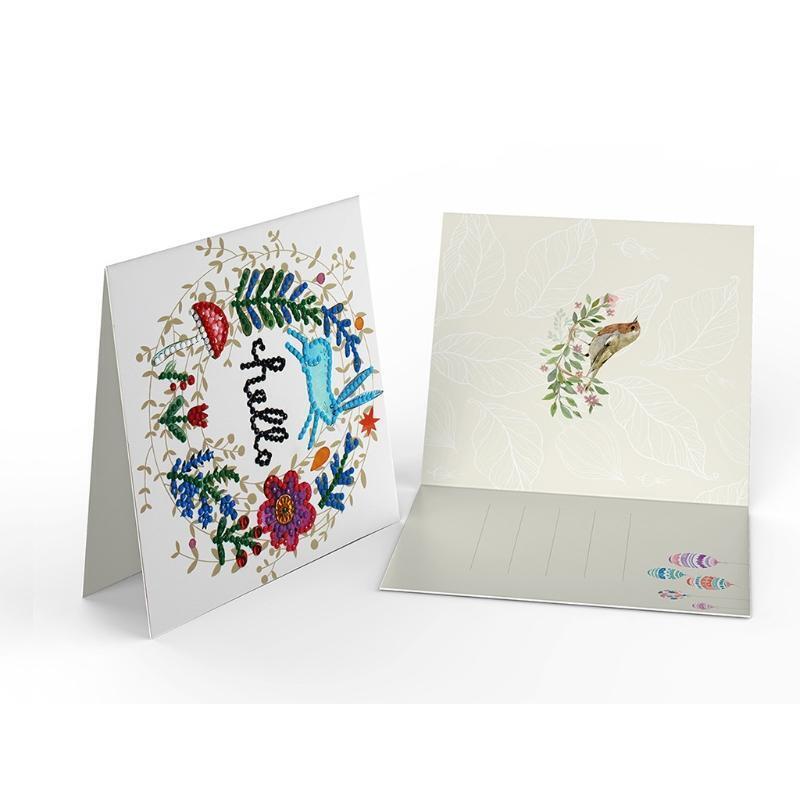 12 Pcs/Set DIY Diamond Painted Birthday Cards Holiday Thank You Greeting Cards