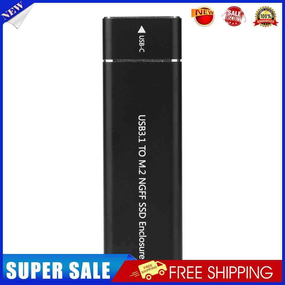 USB 3.1 Gen 1 Type C to B Key M.2 SSD Case External SSD Enclosure (Black)