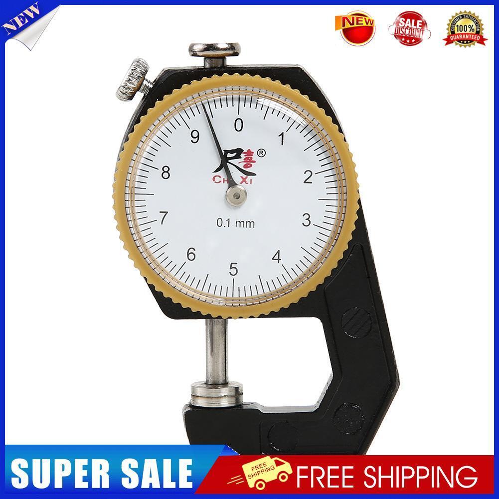0-10mm 0.1mm Dial Leather Paper Thickness Gauge Meter Tester (Flat Head)