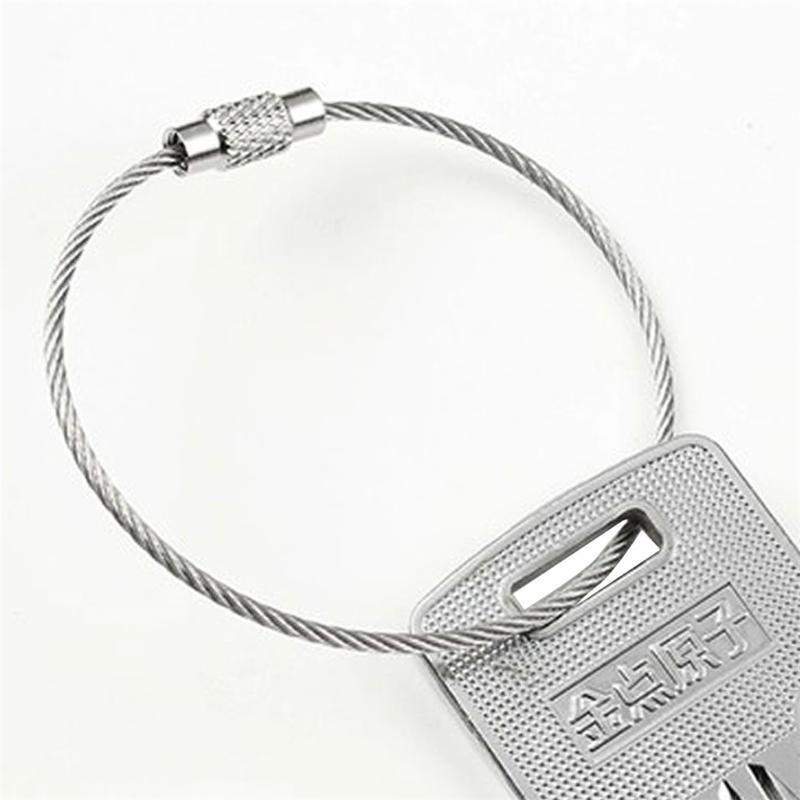 10Pcs Screw Locking Stainless Steel Wire Keychain Key Ring Cable Outdoor Hiking