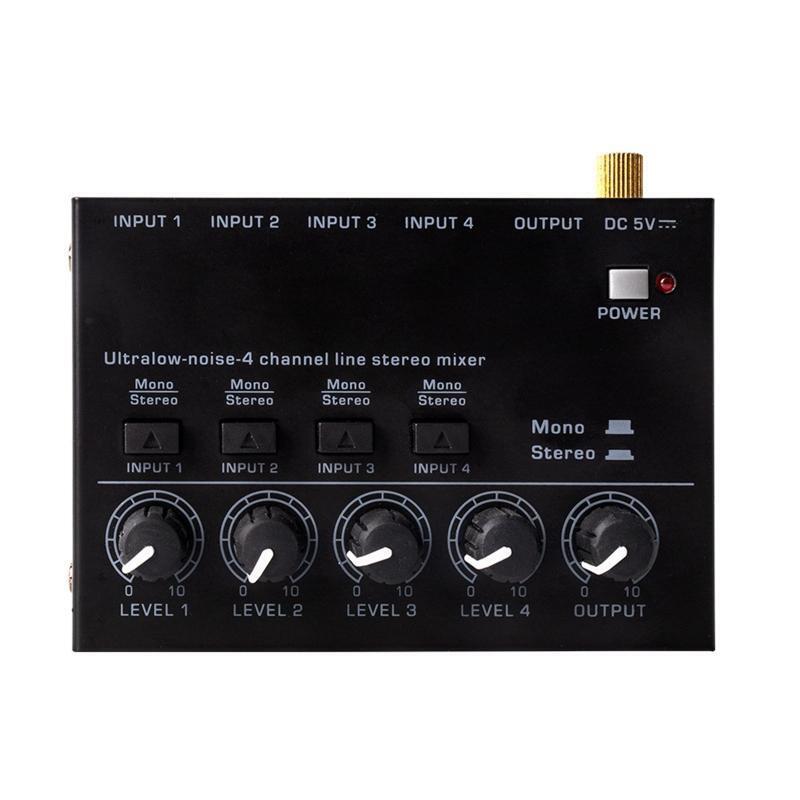 Stereo Four-way Stereo Audio Mixer Stereo Sound Mixer Signal Amplifiers