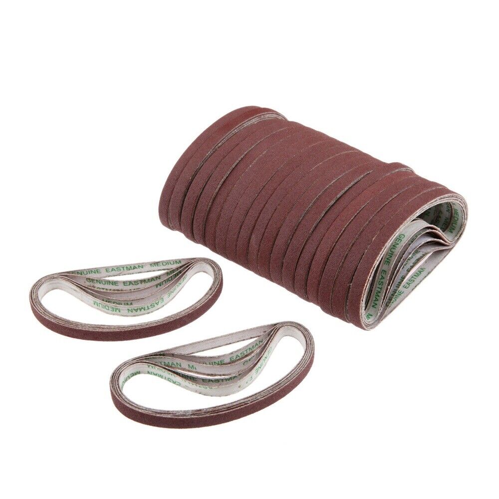 20pcs 22cm Circumference Sanding Belts Medium Sand & Medium Grit Abrasive Belts