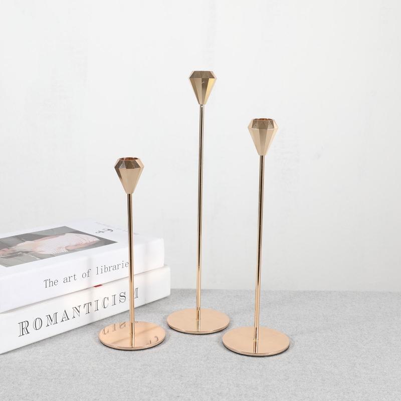 Metal Candle Holders 3Pcs/Set Decorative Candlesticks Simple Wedding Decor