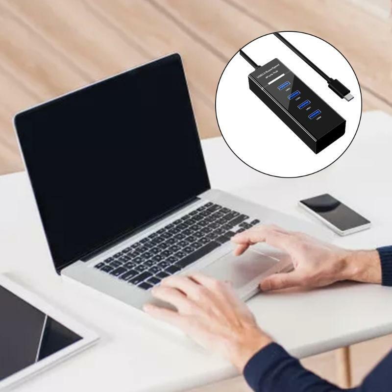 10Gbps USB 3.0 Hub 4 Port Fast Mini USB3.0 Hub Splitter Adapter Power Charger