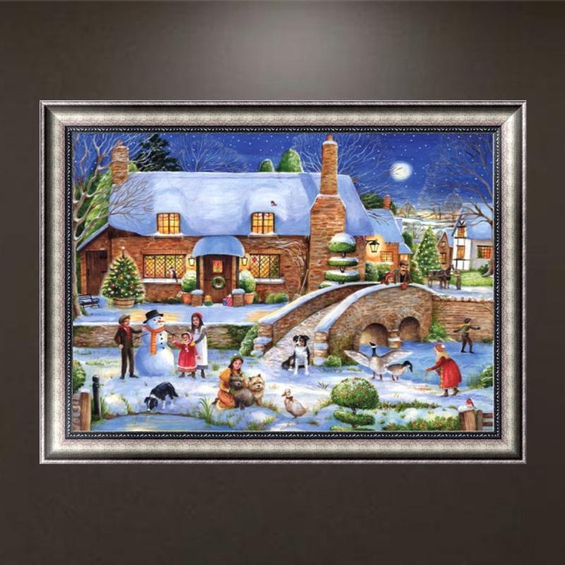 Christmas House DIY 5D Diamond Embroidery Painting Cross Stitch Home Decor Craft