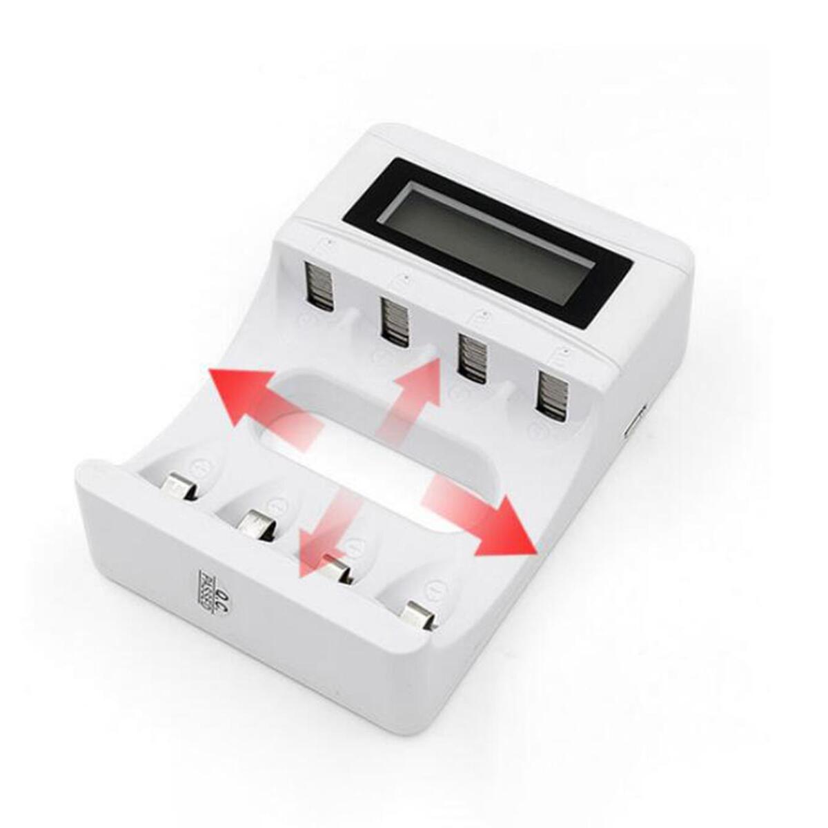 4 Slots Battery Charger, for AA -Mh Rechargeable Batteries Remote Controller