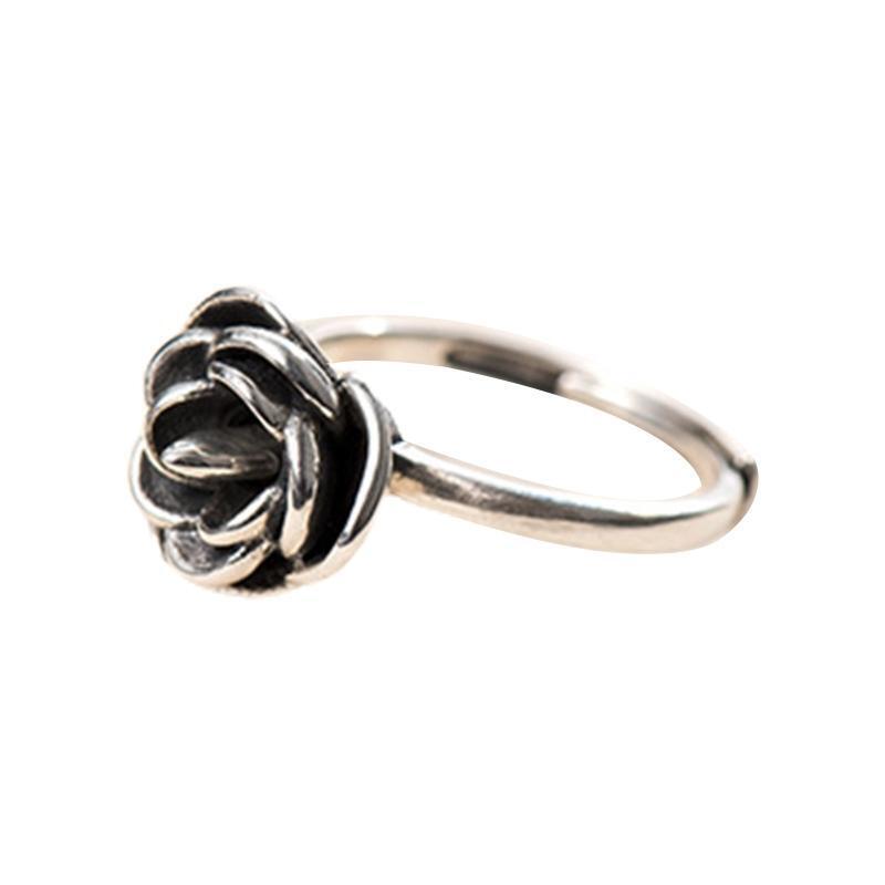 Rose Flower Anti Wolf Ring Self Protection Jewelry Finger Ring for Women Girl