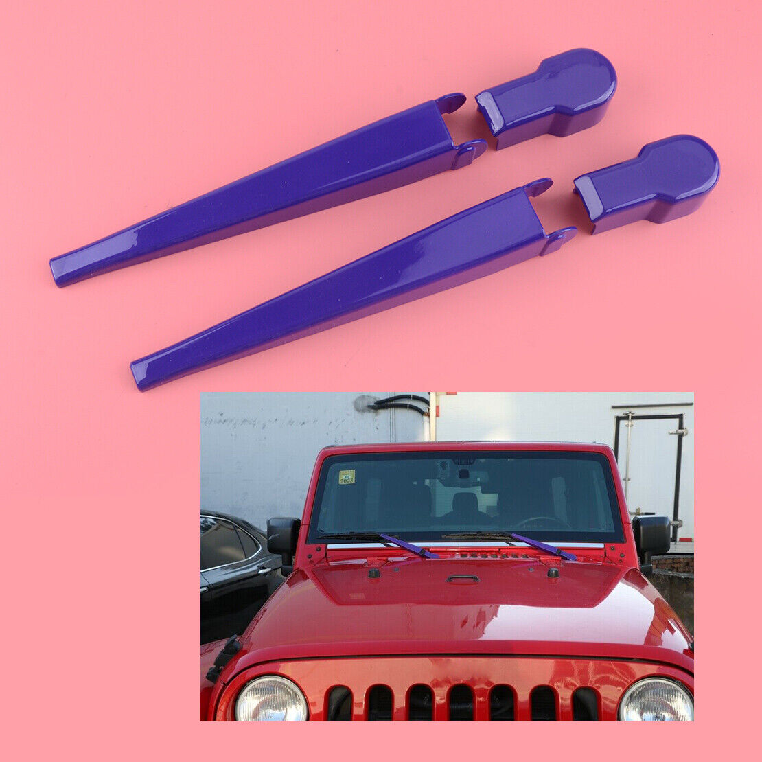 Purple Front Wiper Cover Trim Decoration Fit for Jeep Wrangler JK 2007 to 2017