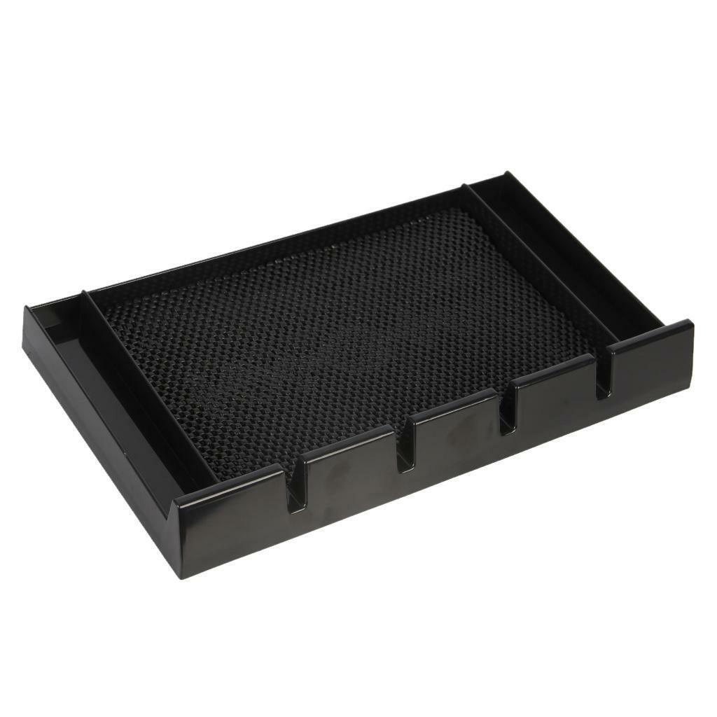 Barber  Clipper Tray w/ Silicone Pad Organizer Stand Rack Black