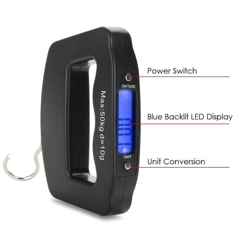 LCD Display Electronic Hanging Scale 50Kg 110 Lb with Sturdy Nylon Sling