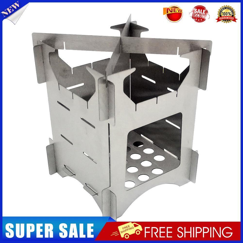Outdoor Camping Stainless Steel Folding Wood Stove Portable Picnic Stove