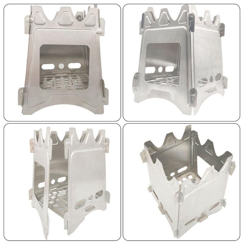 Outdoor Camping Stove Portable Ultralight Foldable Stainless Steel Wood Stove