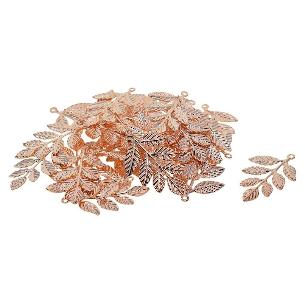90x Large Filigree Leaf Branches Pendants Ornament Jewelry Findings Supplies