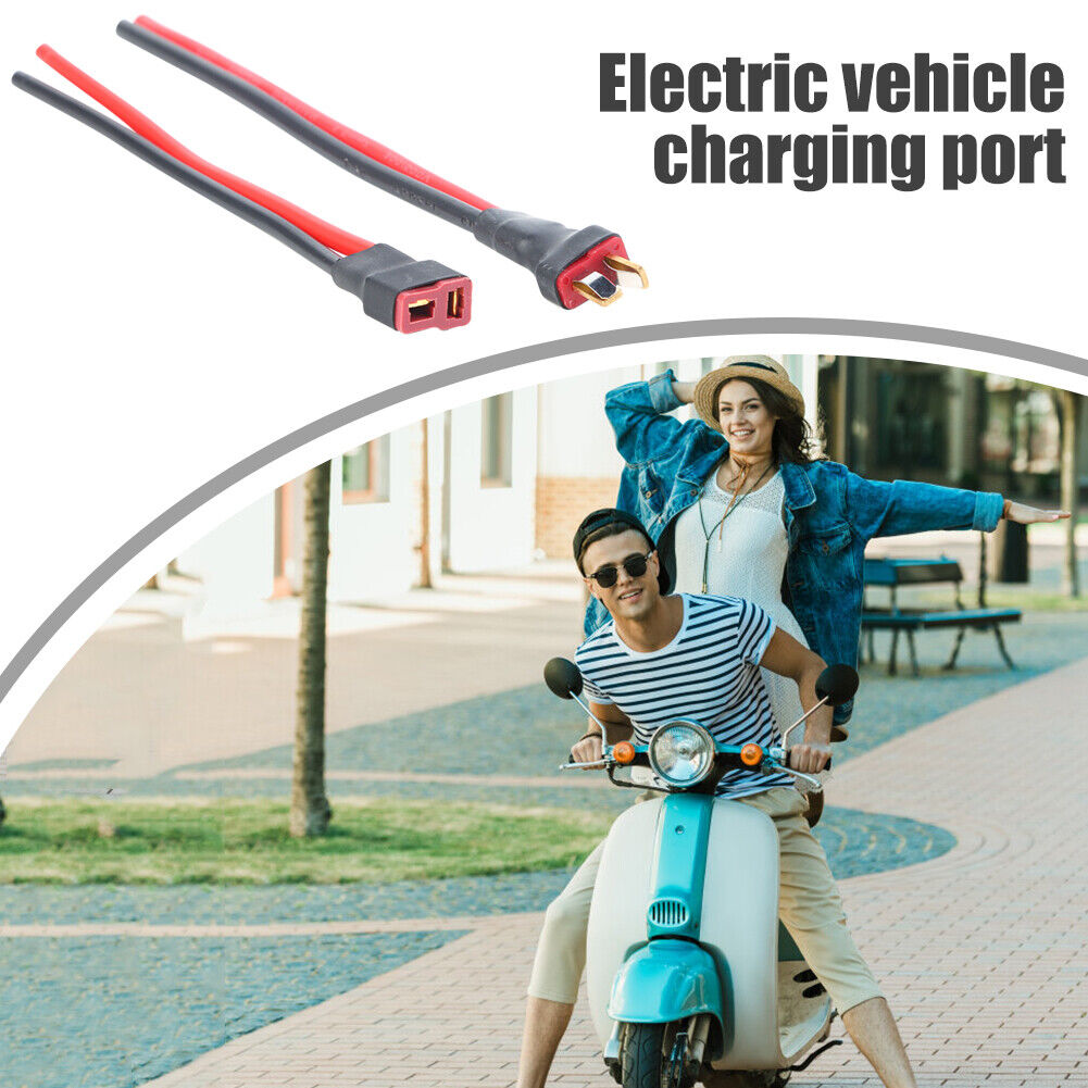 1 Pair E-Bicycle Lithium Battery T Type Connector Charger Wire Cable Plug