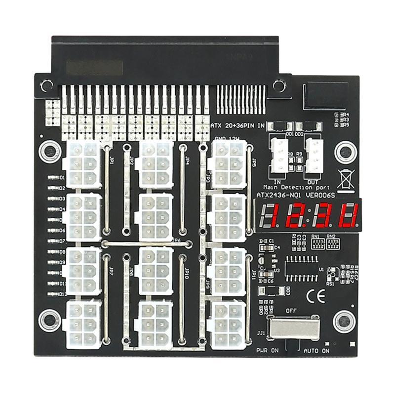 PCI-E 12V 18+12Pin to ATX 12x 6Pin Power Supply Server Adapter Breakout Board