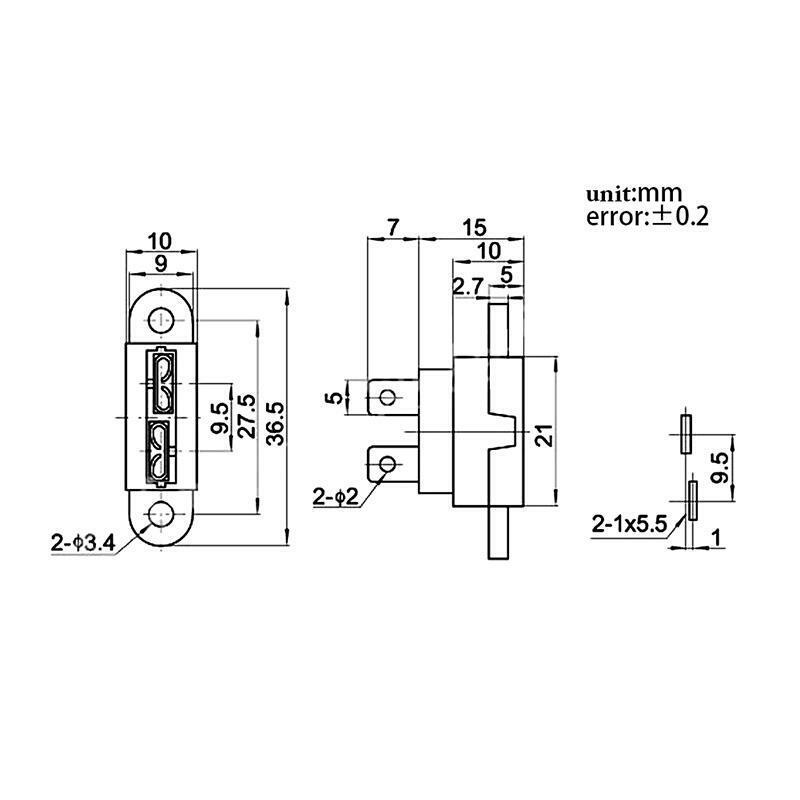 5 Pcs Auto Waterproof Standard Fuse Holder 2 Pin Universal Relay Block Box