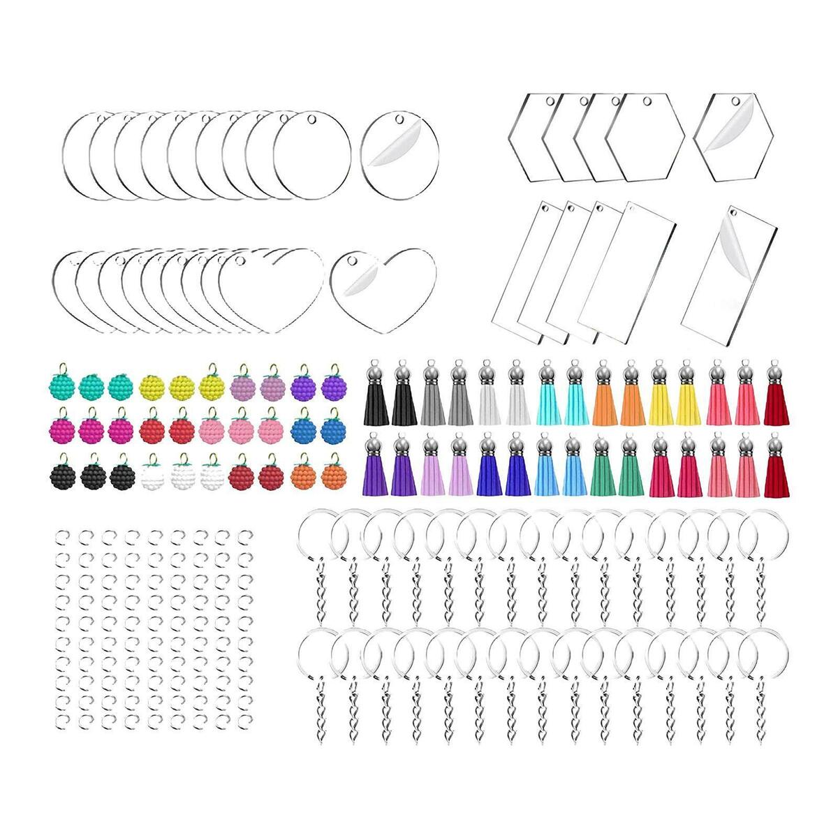 210x Bulk Acrylic Keychain   Hanging for DIY  Wallet phone auto
