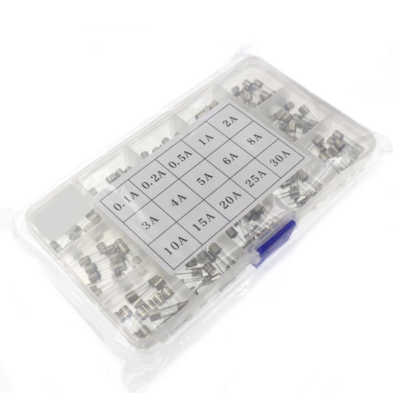 150Pcs/Box 15Values 5x20mm Fast Glass Fuse Kit  0.1-30A 250V 5x20 Insurance Tube