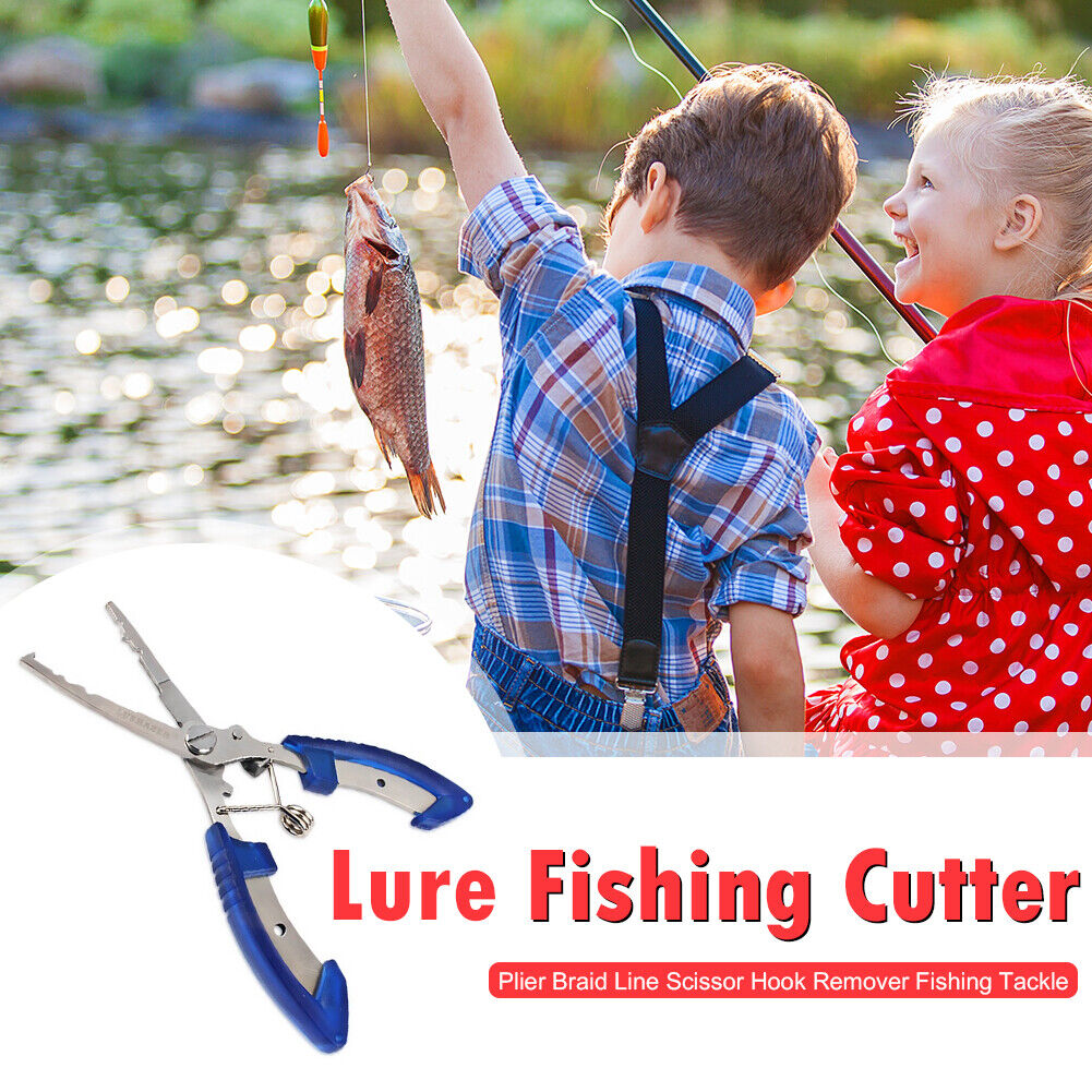 Lure Fishing Cutter Plier Line Scissor Hook Remover Fishing Tackle (Blue)