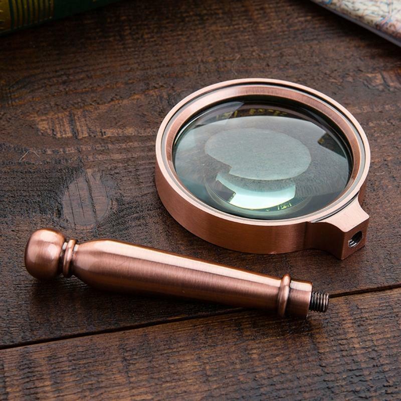 Fashion Design Magnifying Glass 10X Handheld Magnifier Metal Handle for Seniors