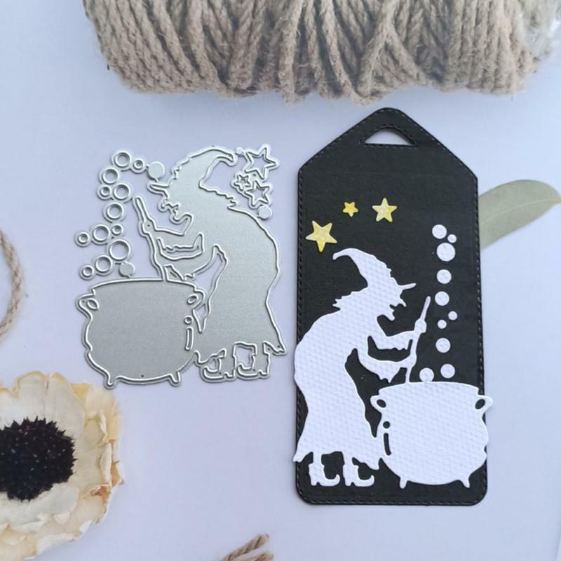 Halloween Witch Metal Cutting Dies Stencil DIY Scrapbooking Album Paper Template